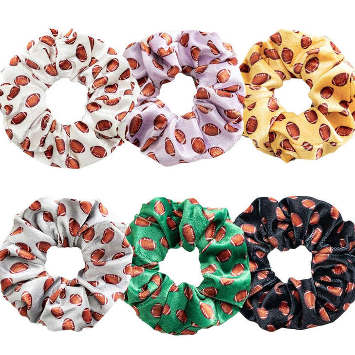 Ball Girls Gifts Sport Rugby Scrunchies for Hair Velvet Ball Hair Ties Accessories for Women Girls Soccer Hair Scrunchies Basketball Hair Bands for C
