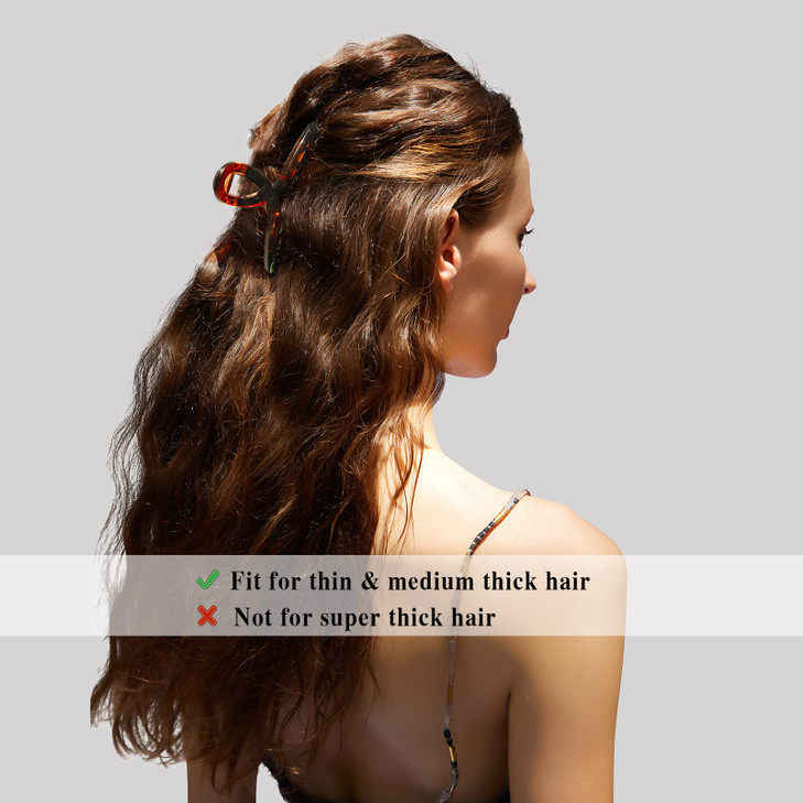 Nalodu Hair Claw Clips Large 4 Inch No Slip Big Matte Shiny Butterfly Clip Clamp Assorted Colors for Thin Fine Thick Hair Women and Girls, 4 Pack