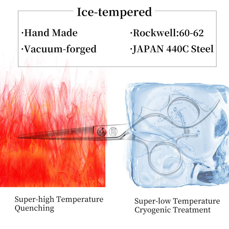 Moontay 6.0" Hair Cutting Shears Set with Large Finger Holes, Professional Barber Stylist Texturizing Shears, Salon Hair Cutting Scissors, 440C Japan