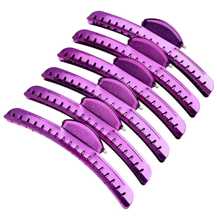 Vintage of Metal Finger Wave Hair Clips Clamps Aluminum Tip Finger Hair Clips Modeling Clamps Suitable for home and outdoor (12PCS Purple)