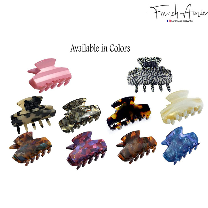 French Amie Chic Handmade Celluloid Small Jaw Hair Claw Clip Clamp Clutcher Women Hair Accessories, Made in France (Tokyo)