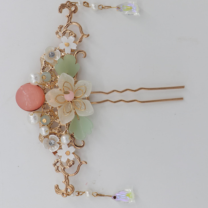 Leadigol Ancient Chinese Tassel Hair Accessories Set,Alloy Hair Sticks Pins Long Tassel Hanfu Hair Comb/Earrings Set Traditional Classical