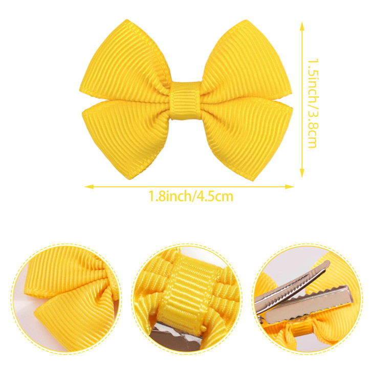 80Pcs Hair bow Clips 2Inch Mini Hair Clips for Baby Fine Hair Grosgrain Ribbon Bows Metal Alligator Clips Non-slip Baby Hair Clips for Baby Girls Inf
