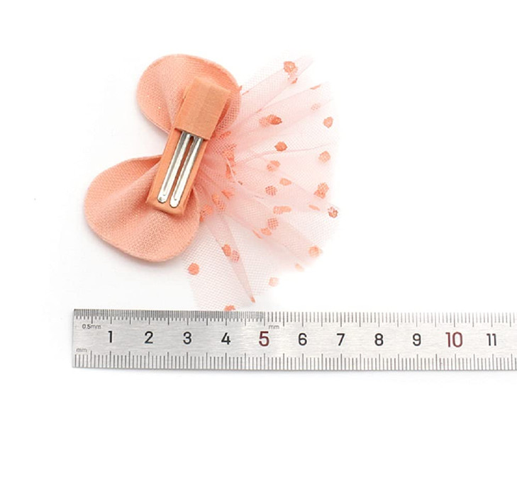 Hot & Sattion 6 Packs Baby Girl Hair Clips Polka Dotted Chiffon Glitter Non-slip Butterfly Clips Barrettes for Girls Baby Kids Children Toddlers Hair