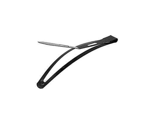 LASSUM 24 Pcs Large Metal Hair Snap Clips 2.36 inch Long No-slip Hair Clips Barrettes for Women and Girls (Black)