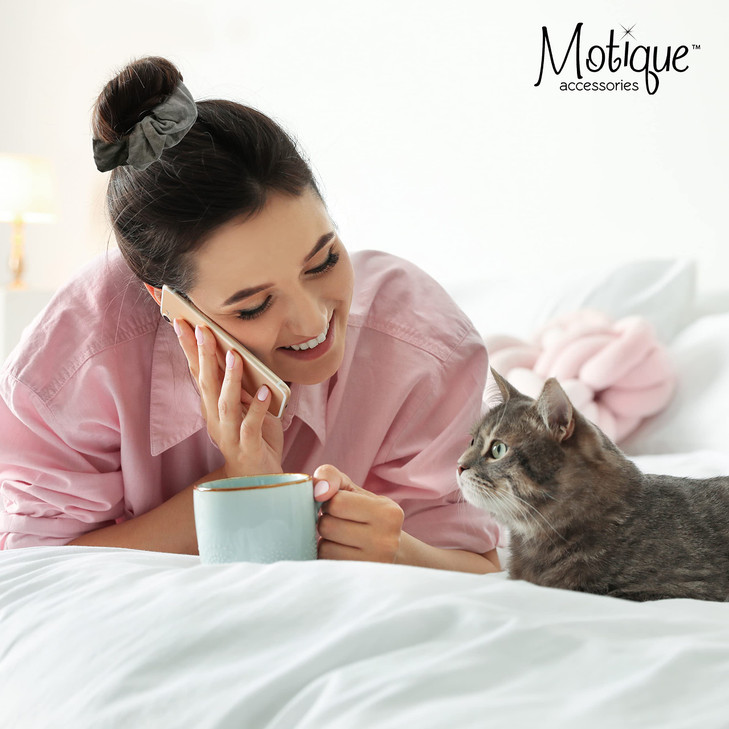 Rainbow Multi-Color Hair Tie Scrunchies - Set of 2 Brown