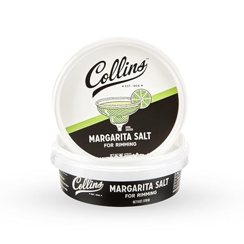 Collins White Margarita Salt Rimmer for Cocktails, Rimming salt for Margarita glasses, Perfect for Tequila and Mezcal drinks, Rim salt for margarita