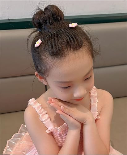 5 Pcs Cute Metal Hair Clip Combs Magic Pearl Hair Accessories Camellia Flower Barrettes Wire Twist Bun Clamp Invisible Bang Comb for Girls kids C#02