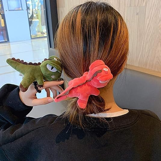 Red Body Chain, Women Girl Cute Dinosaur Rubber Band Hair Rope Scrunchy Ponytail Holder Headwear Elastics and Ties