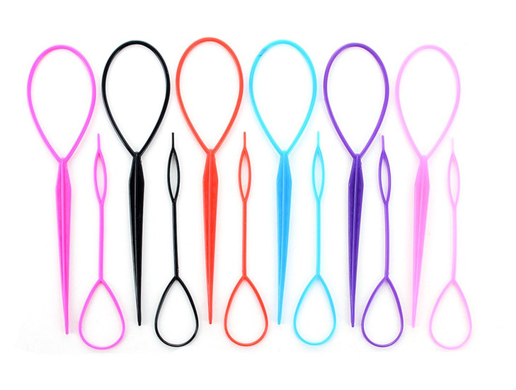 10PCS Plastic Magic Pull Hair Pin Tail Hair Braid Ponytail Maker Styling Tool (5 Large + 5 small)