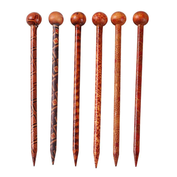 6 Pieces Wood Hair Sticks Japanese Hair Chopsticks for Hair Pins for Women Long Handmade Craft 13cm