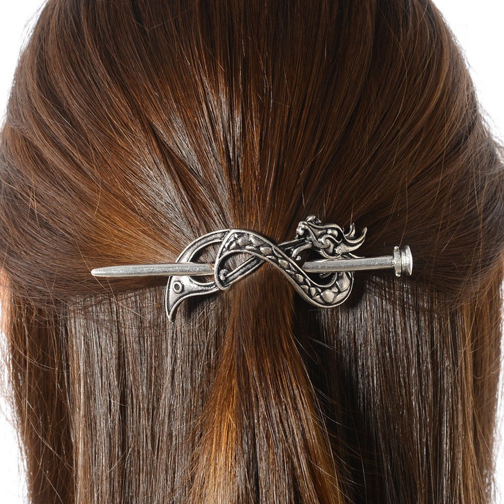 Viking Celtic Hair Barrettes Hairpins- Viking Hair Accessories Celtic Knot Hair Slide Long Hair Pin Hair Sticks Irish Hair Decor for Long Hair Jewelr