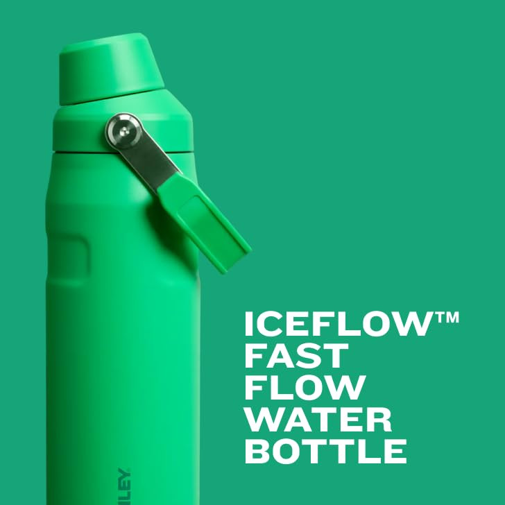 Stanley IceFlow Fast Flow Water Bottle 24 oz | Angled Spout Lid | Lightweight and Leakproof for Travel and Sports | Insulated Stainless Steel | BPA-F