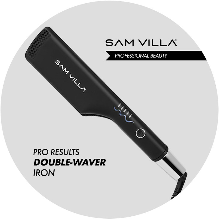 Sam Villa Pro Results Double-Barrel Hair Waver Iron with Variable Temperature Settings 1 Count (Pack of 1)