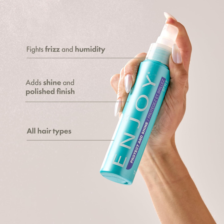 Enjoy Protect and Shine - Lightweight Finish Thermal Protection- Fight Frizz Block Humidity Add Shine Softness and Smoothness (3.4 Oz)