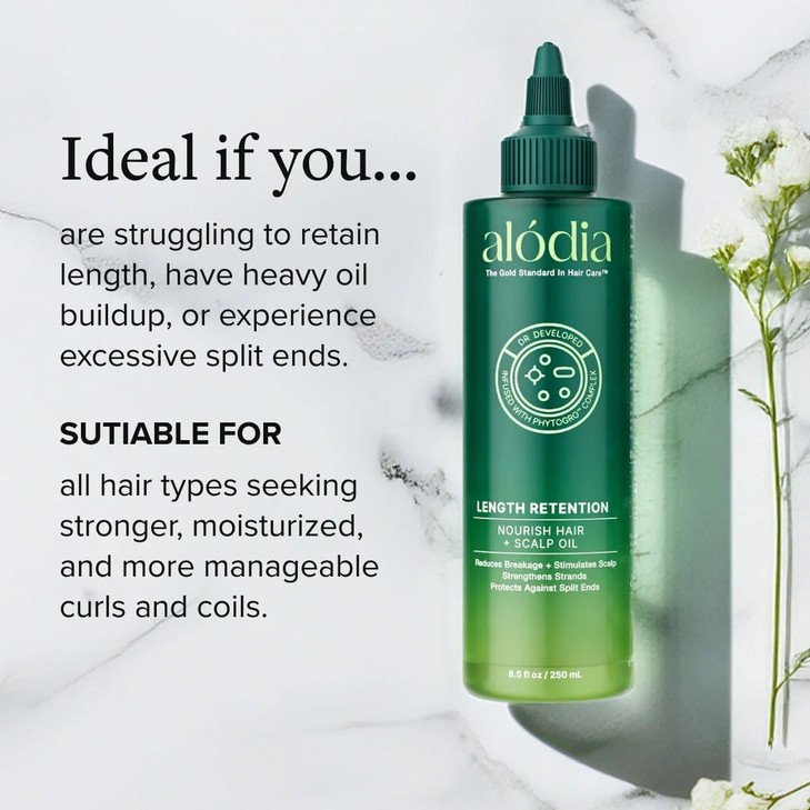 ALODIA Nourish & Grow Hair and Scalp Treatment - Avocado Oil & Rosemary Pre-Shampoo and Hot Oil for All Hair Types - 8 oz