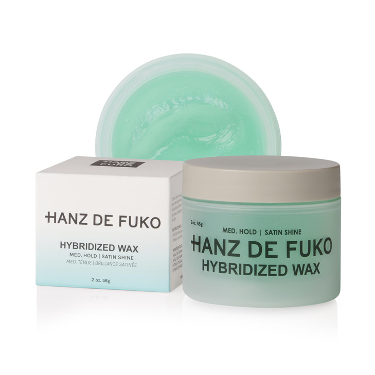 Hanz de Fuko Hybridized Wax  Medium Hold, Satin Shine  Mens Hair Styling Wax, 2 oz