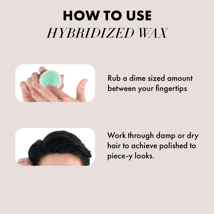 Hanz de Fuko Hybridized Wax  Medium Hold, Satin Shine  Mens Hair Styling Wax, 2 oz