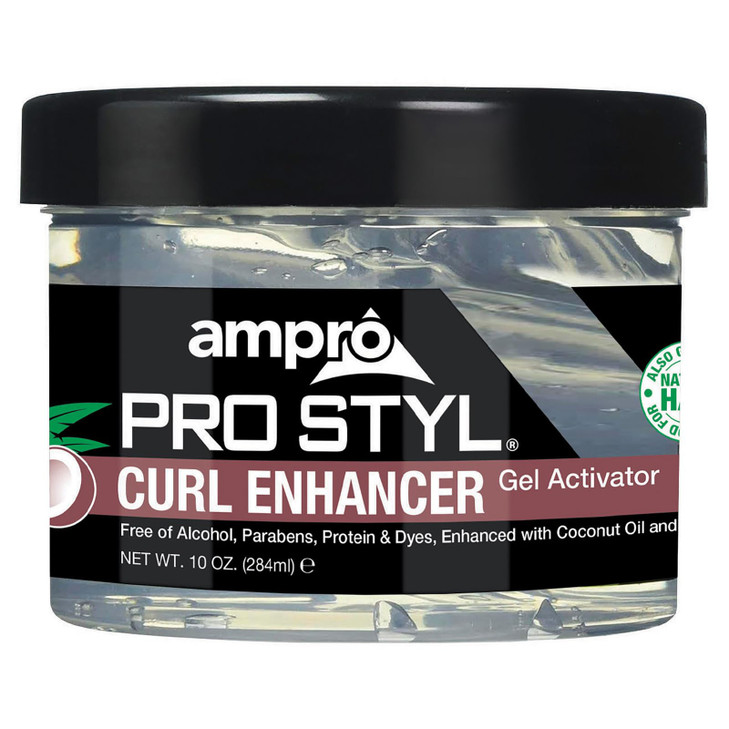 AmPro Pro Styl Curl Enhancer - Gel Activator with Coconut Oil to Moisturize and Define Coils and Waves - Helps Protect and Hydrate Hair Shaft - Tames