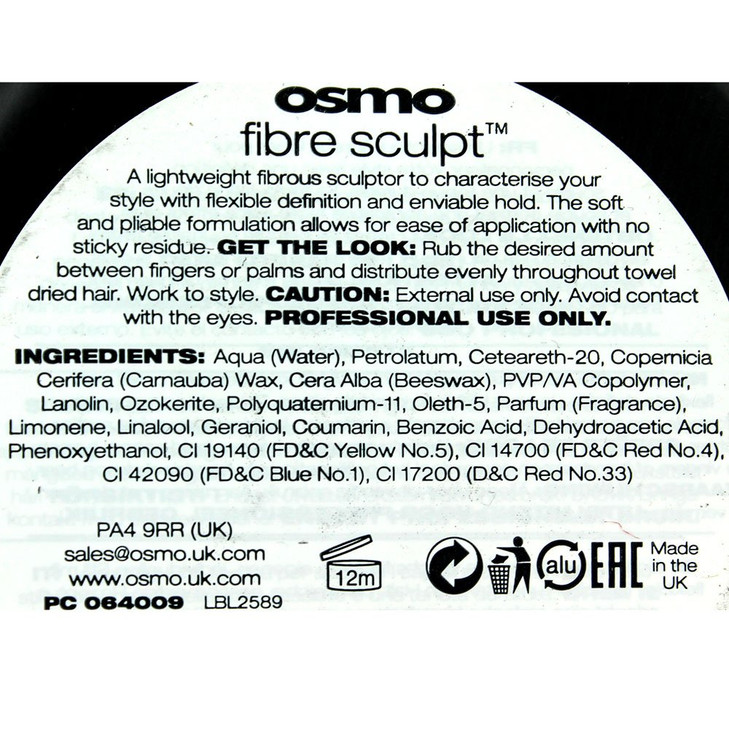 Osmo Fibre Sculpt Strong Hold Hair Wax, 3.38 Ounce Great for Thick or Thin Hair