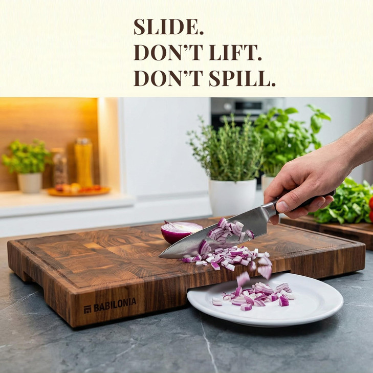 American Black Walnut Cutting Board - 15.7 x 10.2 Inch (ExtraThick 1.7") Premium Quality & Professional Butcher Block. Heavy Duty End Grain Wood Chop