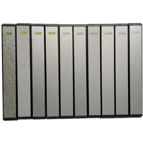 Diamond Sharpening Plate Set 10 PCS, Enlayer Diamond Whetstone Knife Sharpener for Ruixin Sharpener Grit 80/120/200/400/600/800/1000/1500/2000/3000 K