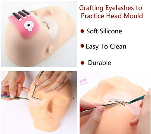 Lash Mannequin Head,Silicone Mannequin Head,Pro Training Mannequin Flat Head Practice,for Make Up and Lash Extention,Cosmetology Mannequin Doll Face