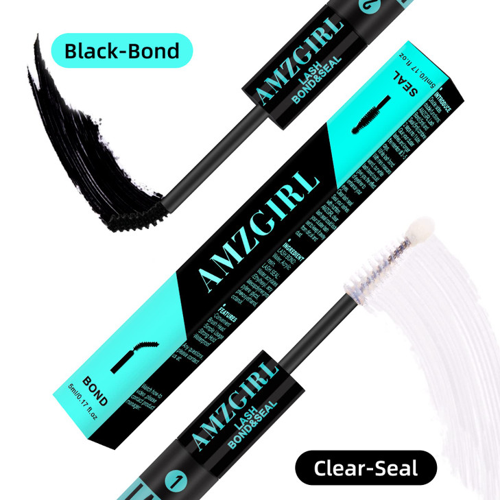 Lash Bond and Seal Eyelash Cluster Glue House of Lash Clusters Mascara Wand Glue 10ml Long Lasting 72 Hours Black Cluster Lash Glue + Lash Seal 2 in