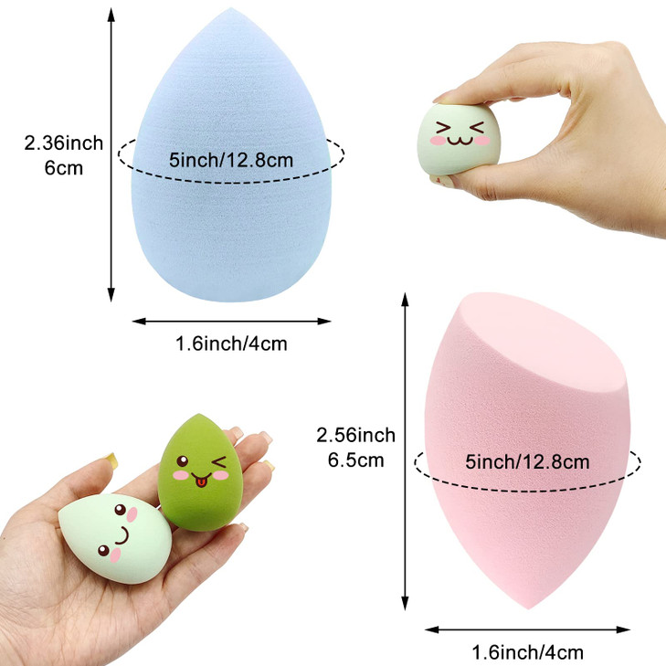 12 Pieces Professional Makeup Sponge Set,Latex Free Flawless Soft Setting Face Puffs,Multicolor Beauty Sponge Blender Cosmetic Applicator for Powder,