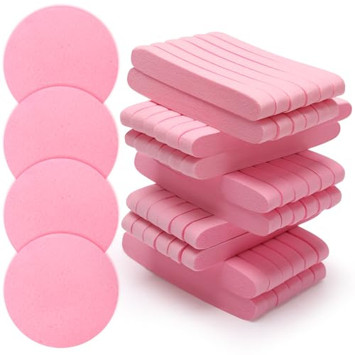 120 Pcs Facial Sponge Compressed, Luxiv Face Cleansing Sponge Estheticians Compressed Makeup Facial Sponge Round Wash Face Sponges for Women Compress