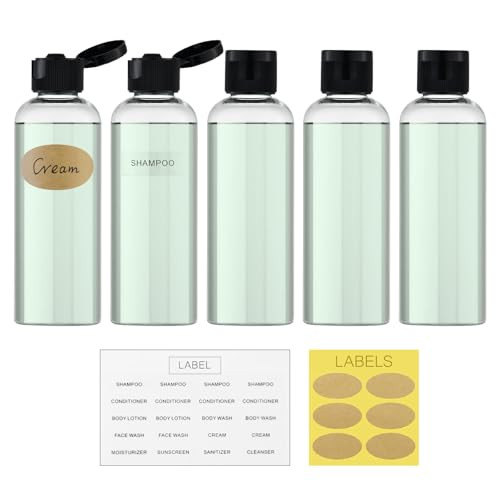LISAPACK 3.4 oz Travel Bottles for Toiletries, Plastic Travel Size Containers for Shampoo Conditioner TSA Approved, Empty Small Squeeze for Lotion, L