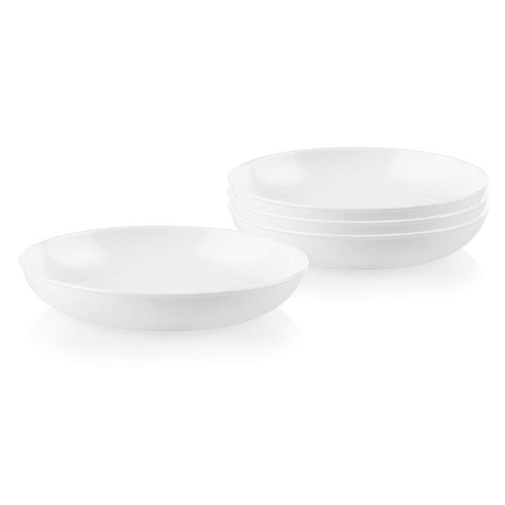 Corelle 4-Pc Versa Bowls for Pasta Salad and More, Service for 4, Durable and Eco-Friendly 30-Oz, Compact Stack Bowl Set, Microwave and Dishwasher Sa