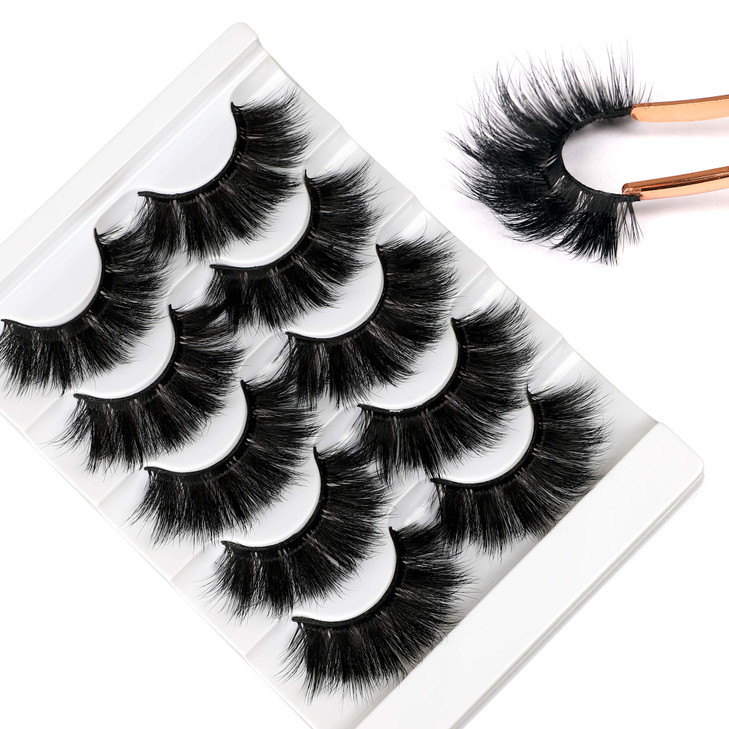 Faux Mink Eyelashes Thick Lashes Volume Dramatic False Eyelashes Luxury Volume Soft Handmade Reusable Lashes Pack