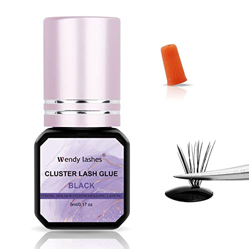 Lash Cluster Glue Eyelash Black Sensitive Fast Drying Waterproof Lashes-Glue Individual Long Lasting DIY Lashes Extension Strong Hold-for Using at Ho