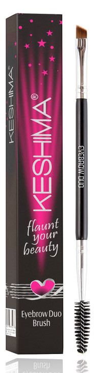 KESHIMA Eyebrow Brush Duo  Premium Angled Eye Brow Brush & Spoolie  Precision Eye Makeup Tool for Applying & Blending Powder, Gel & Liquids