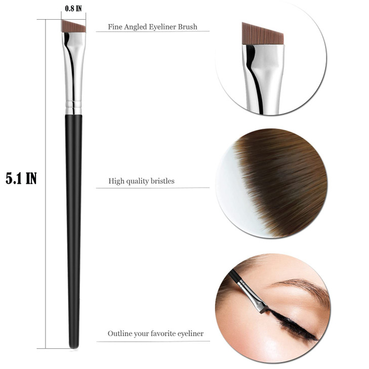 Fine Angled Eyeliner Brush, JASSINS Ultra thin Precision EyeLiner Makeup Brushes Set, Fine Point Eyeliner Brush, Synthetic Bristles Eye Makeup Tool (