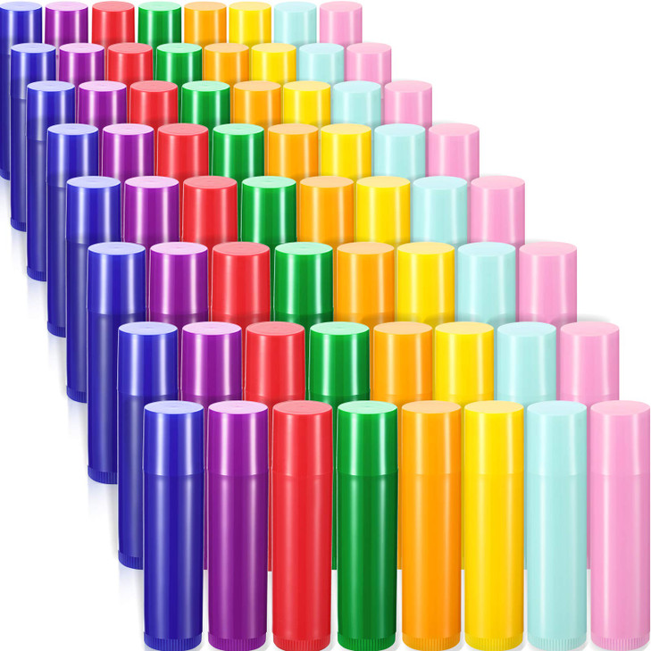 Maitys 48 Pcs 5ml Empty Lip Balm Tubes Bulk Colorful Rotatable Lip Gloss Container Tubes Refillable Gloss Bottles Plastic Empty Balm Containers Lipst