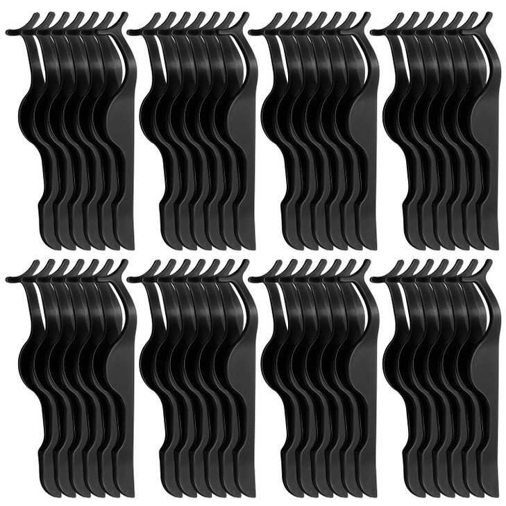 Mudder 48 Pieces False Eyelashes Applicator Tool Plastic Eyelash Extension Tweezers Fish Tail Clip Remover Tweezers Nipper Eyelash Auxiliary Clip for