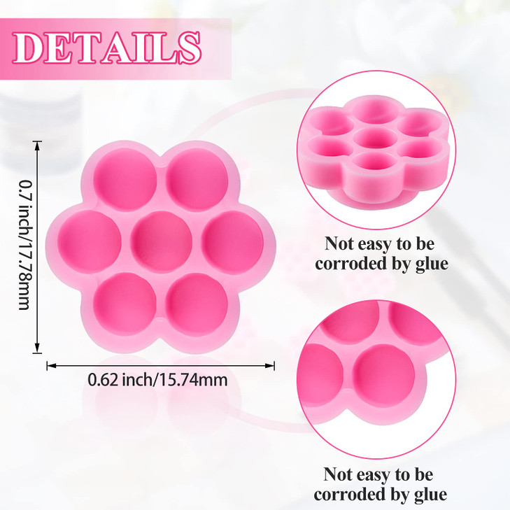 Maitys 200 Pcs Flower Glue Cup Lash Glue Holder Volume Eyelash Extension Flower Pallet Pad Easy Fan Eyelash Ring Cup Bulk for Women Girls Extension L