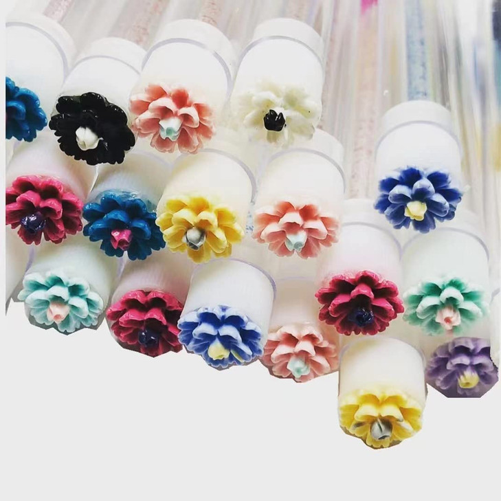 60 Pcs Lash Disposable Mascara Brushes Diamond Eyelash Spoolies Makeup Brush Mascara Wand in Sanitary Tube Lash Supplies ¡­ (Flower)
