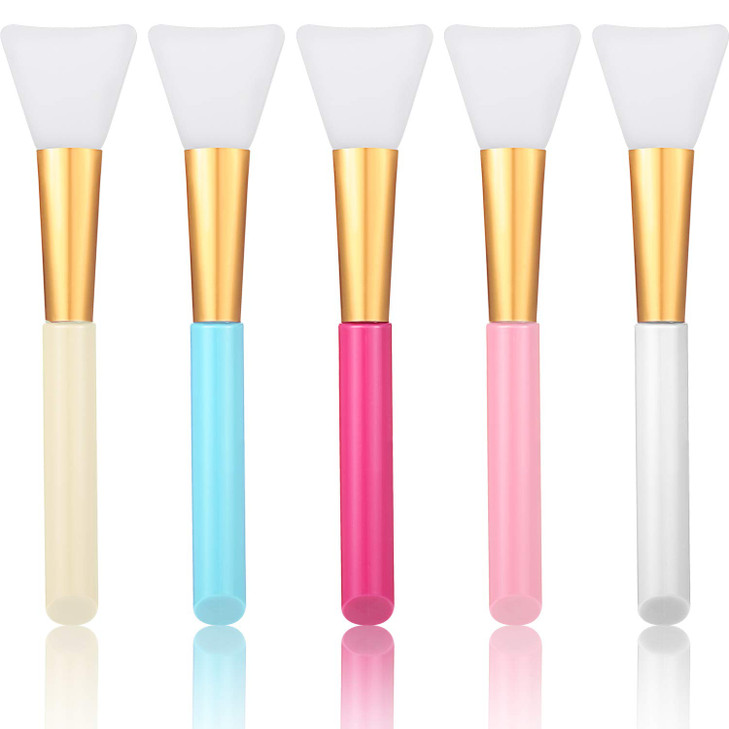 Patelai 20 Pieces Soft Silicone Facial Mud Applicator Clay Tools Face Mask Brushes Beauty Tools for Sleeping Mud Mask Hairless Body Lotion and Body B