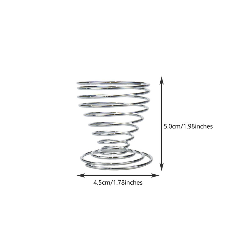 Faotup 4Pcs Spring Wire Egg Cup Holders Boiled Egg Holder Egg Cup Holders Spring Wire Egg Tray for Kitchen, Silver, 1.78"x1.98"(LxH)