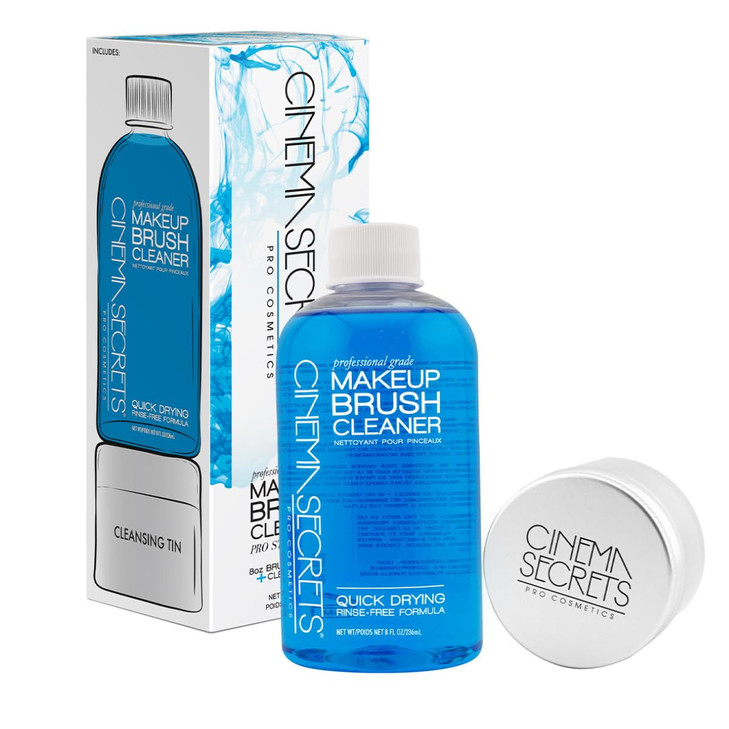 Cinema Secrets Original Blue Vanilla Makeup Brush Cleaner Kit - Professional Cleanser + Cleansing Tin for Makeup Brushes - Quick-Dry, Rinse-Free Form