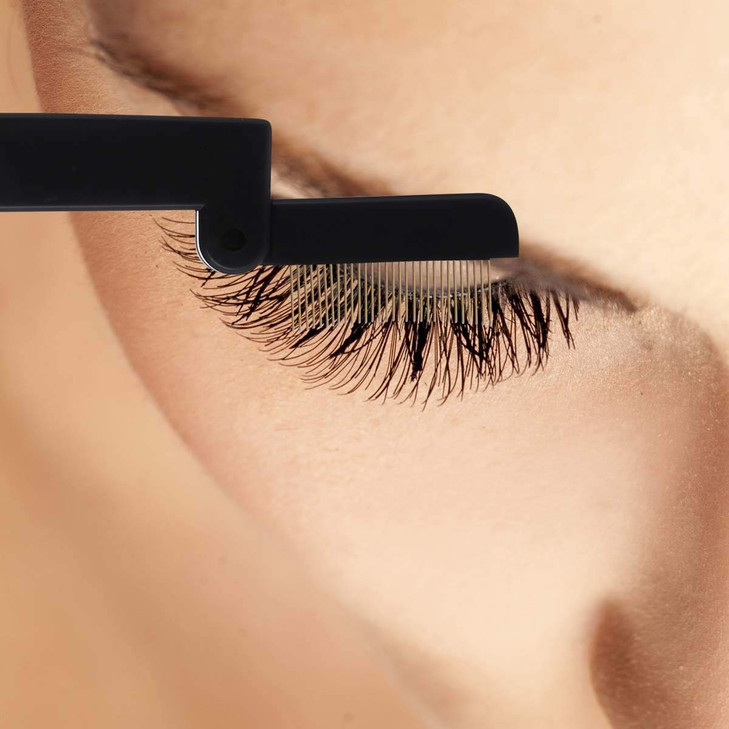 Dual-Sided Folding Mascara and Brow Grooming Tool - Lash Separator, Applicator, and Compact Eyebrow Brush
