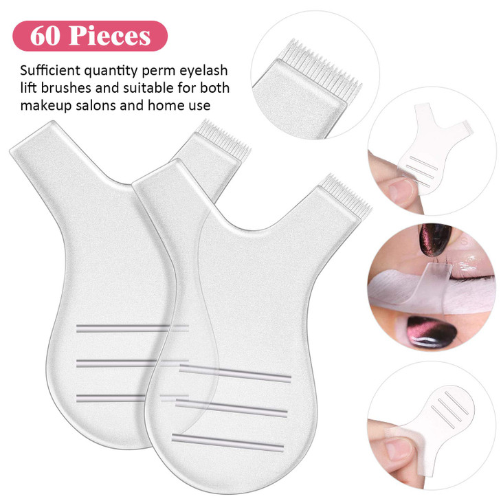 60 Pieces Y Comb Eyelash Lift Brush Eyelash Perming Brush Makeup Beauty Tool Supplies for Lash Grafting Extension