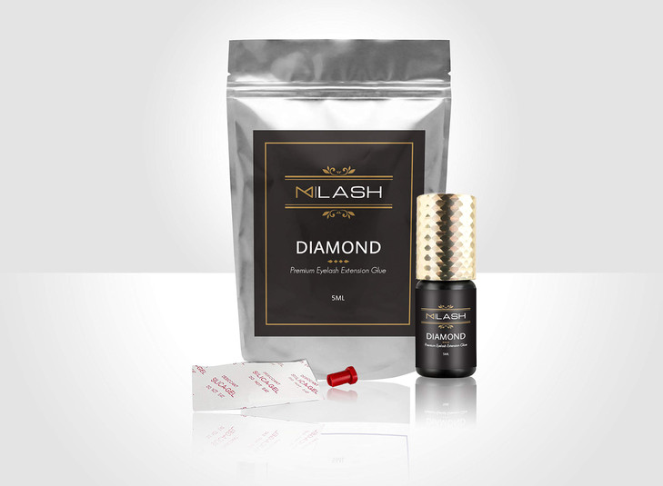 M LASH Diamond Premium Lash Glue - Eyelash Glue for Extension Adhesive with 6-7 Weeks Retention, 1-2 Second Dry Time, 5ml - for Hybrid, Mega Volume,