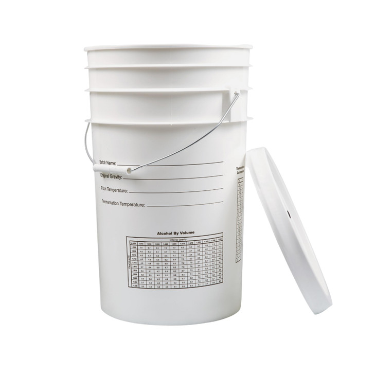 Fastrack 6.5 Gallon Fermenting Bucket with Lid | White | 100% Food Grade-BPA Free Fermenting Brew Bucket for your Beer, Wine or any other Fermented B