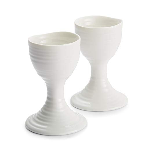 Portmeirion Sophie Conran Egg Cups - Set of 2, Fine Porcelain Breakfast Egg Holders for Soft & Hard Boiled Eggs - 3.5 Inch Serveware, Durable, Dishwa