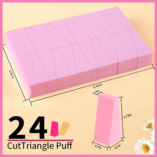 Teenitor 48 Pieces Makeup Sponges For Foundation, Latex Free Small Wedge Shaped Sponge Applicator For Liquid Cream Foundation Festival Makeup