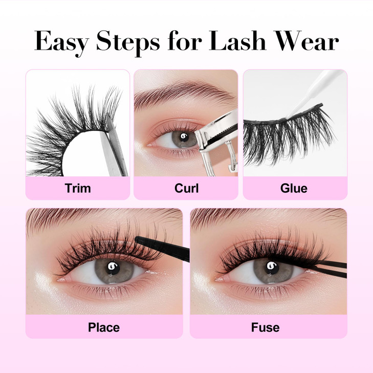 Lashes Natural Look False Eyelashes - Bepholan Fake Eyelashes 3D Super Fluffy False Lashes Clear Band Wispy Lashes 3-Pack Faux Mink Lashes(XMZ24)
